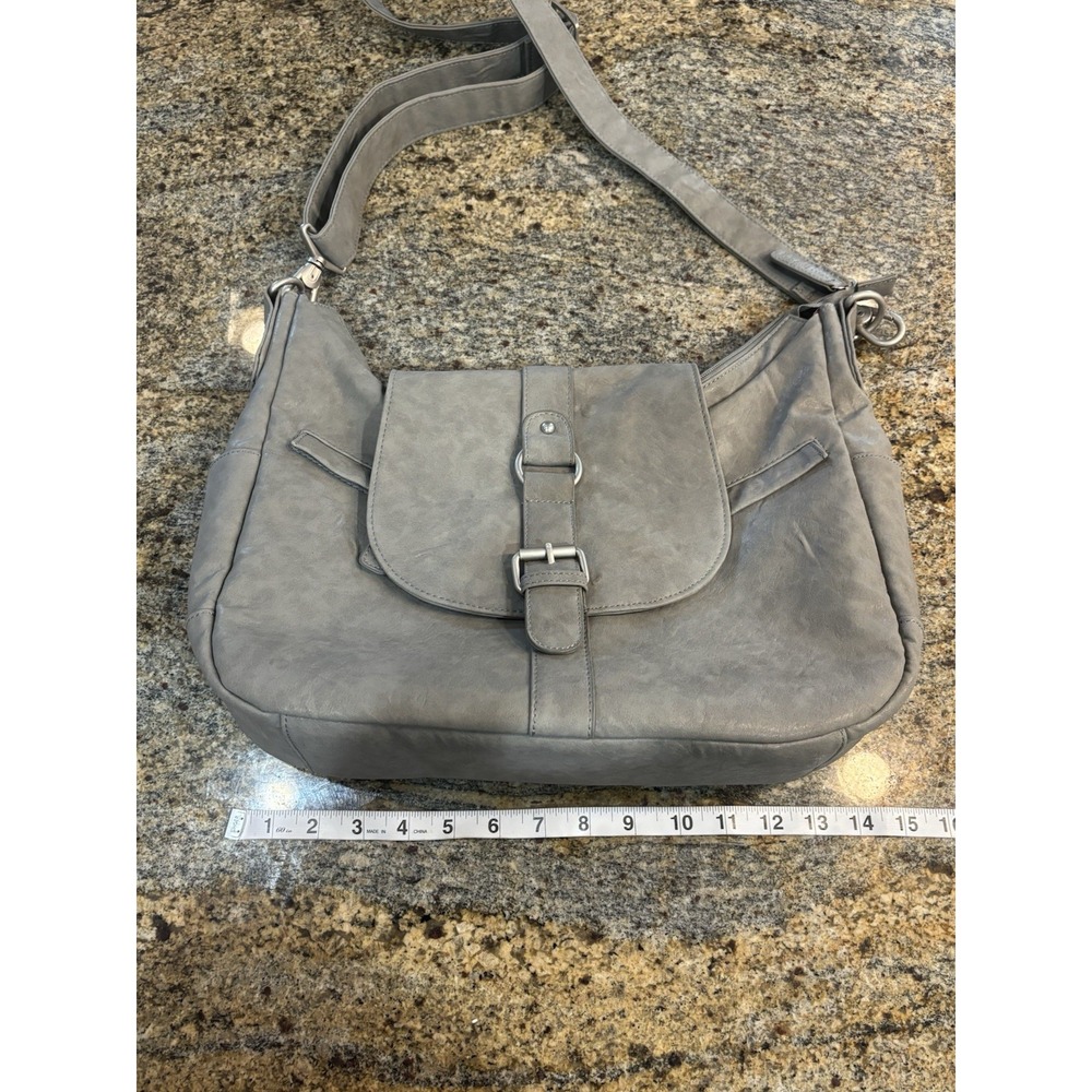 Kelly Moore Gray Leather Medium Size Hobo Camera‎ Shoulder  Purse